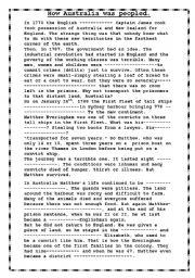 English Worksheet: how australia was peopled.