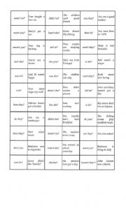 English Worksheet: Tag Questions Domino