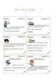 English Worksheet: Role-play Cards