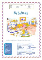 English Worksheet: MY BEDROOM