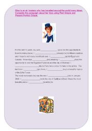 English Worksheet: Travel, Past Simple and Present Perfect
