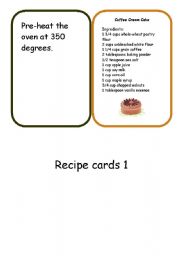 English Worksheet: recipe cards set3