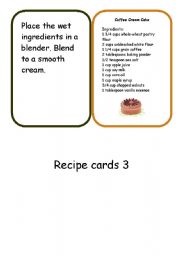 English Worksheet: recipe cards set3