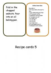 English worksheet: recipe cards set3