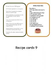 English Worksheet: recipe cards set3