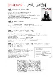 English Worksheet: Song: Complicated - Avril Lavigne