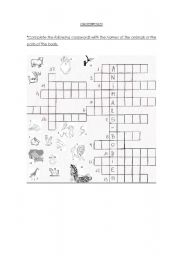 English Worksheet: Crossword! - Animals and animals body