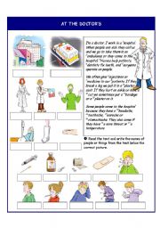 English Worksheet: At the doctors