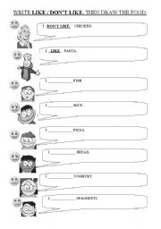 English Worksheet: Likes and Dislikes.