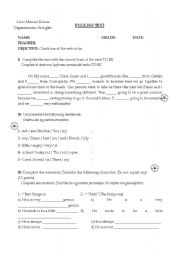 English Worksheet: To Be