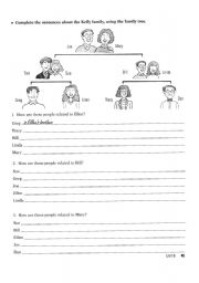 English Worksheet: Family relationship