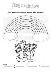 English Worksheet: Sing a rainbow