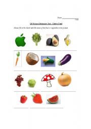 English worksheet: Food Words Test
