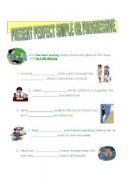 English Worksheet: Present  perfect: simple or progressive?