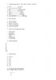 English Worksheet: pre test