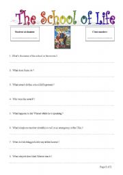 English Worksheet: School of Life