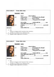 English Worksheet: Bob Marley - Three Little Birds (Listening)