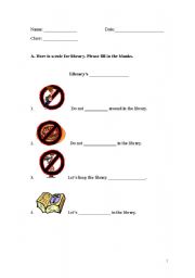 English worksheet: learning about rules