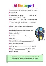 English Worksheet: at the airport