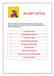English Worksheet: Stuart Little. Daily routines