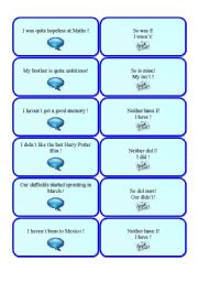 English Worksheet: So do I/neither do I, I do/I dont (part 3 out of 3)