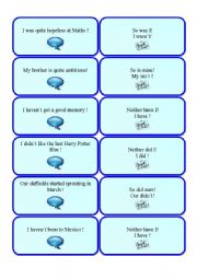 English Worksheet: So do I/neither do I, I do/I dont (part 3 out of 3)