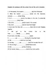 English worksheet: Revision of verbal tenses