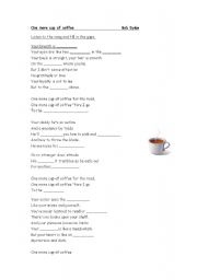 English Worksheet: one more cup of coffee - Bob Dylan