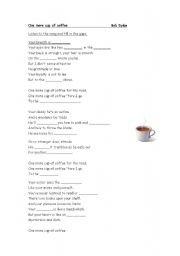 English worksheet: one more cup of coffee - Bob Dylan