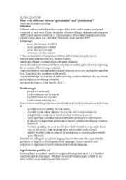 English Worksheet: GLOBALISATION