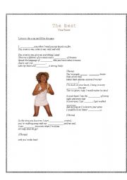 English Worksheet: Song: The best