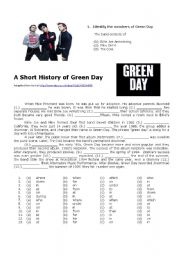 English Worksheet: A Short History of Green Day