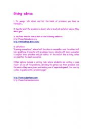 English worksheet: Giving advice