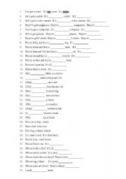 English Worksheet: Possessives - My - Mine etc.