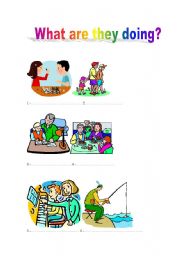 English Worksheet: WHAT ARE THEY DOING?