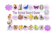 English Worksheet: Board game -Animals