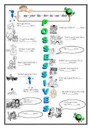 English Worksheet: POSSESSIVES