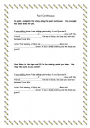 English Worksheet: Past Continuous