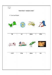 English worksheet: Animals Actions