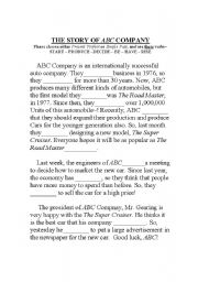 English worksheet: The story of ABC Company!