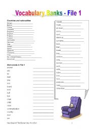 English worksheet: wordlist 2