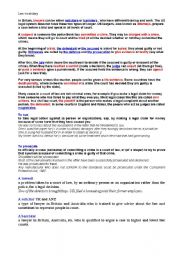 English Worksheet: Law vocabulary