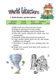 English Worksheet: World Disasters