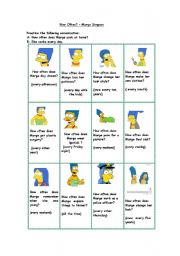 How often does Marge Simpson...? (short conversations)