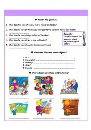 English Worksheet: School subject - II part