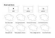 English Worksheet: DOT, CROSS AND ARROWS