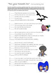 English Worksheet: Song: Put your records on - Corinne Bailey Rae