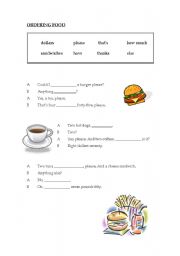 English Worksheet: ordering food