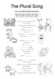 English Worksheet: Song: The Plural Song