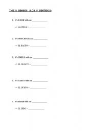 English worksheet: 5 senses